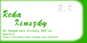 reka kinszky business card